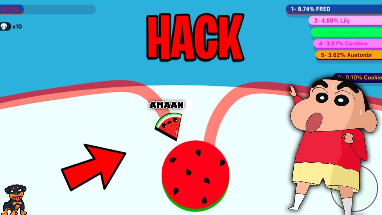 SHINCHAN and CHOP playing PAPER.IO 2 HINDI 😂 | Shinchan funny gameplay
