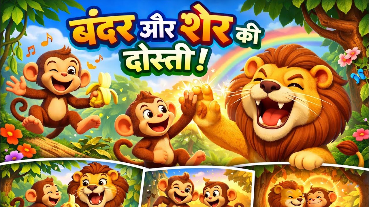 Sher or Bandar ki Dosti !! Monkey Lion Friendship 