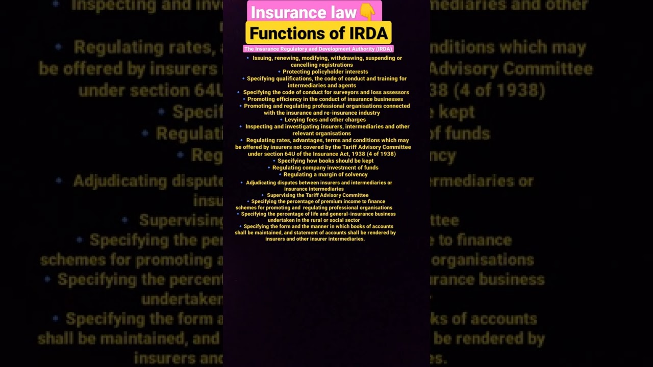 How to study law very easily💯||Functions of IRDA|| 