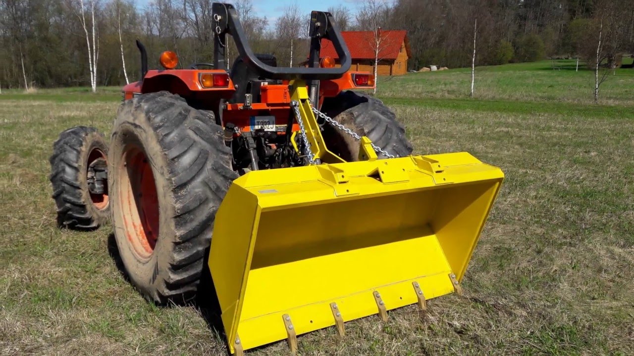 Proto 2 of 4 (intro): heavy duty 3 point hitch dump bucket designed for a mid size tractor