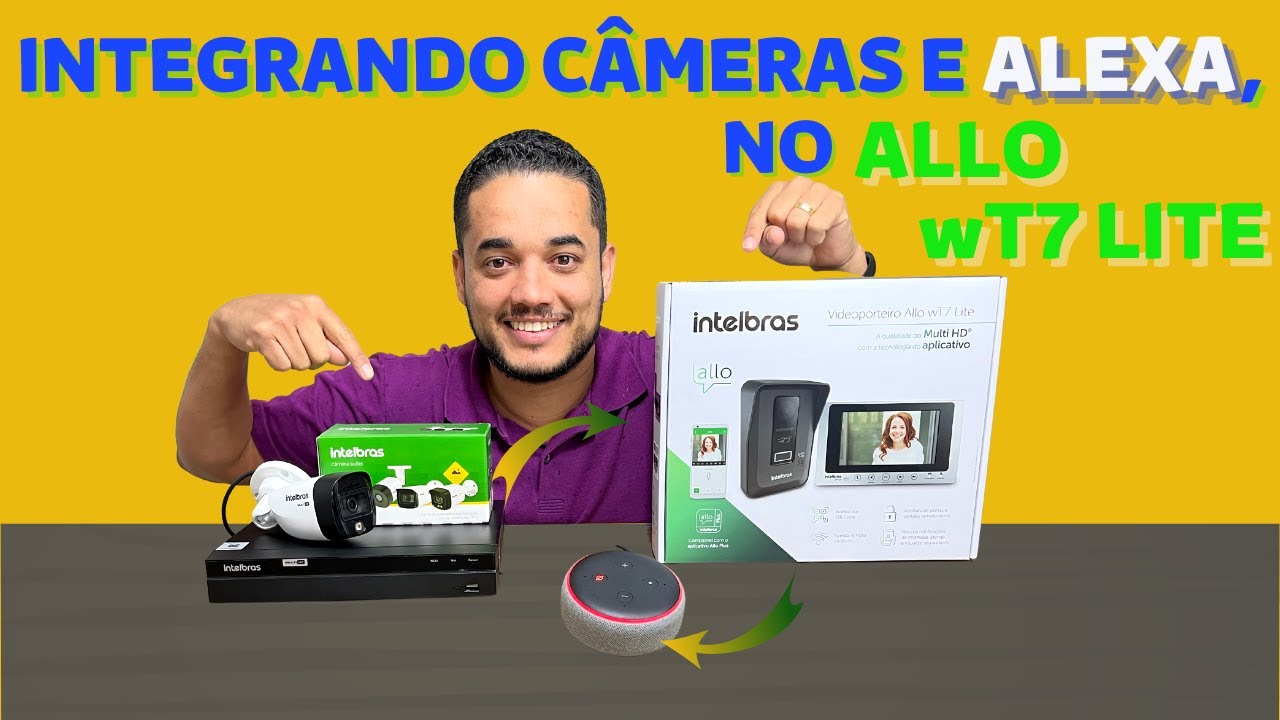 Novidades Intelbras, (Videoporteiro Allo wT7  LITE) integrando em DVR e na Alexa.