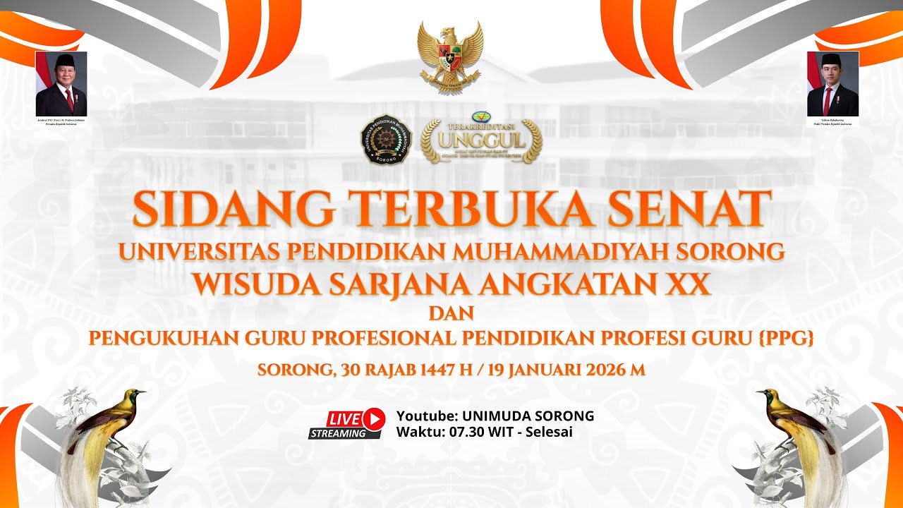 Wisuda Sarjana Angkatan XX dan Pengukuhan Guru Profesional  Program Profesi Guru UNIMUDA Sorong
