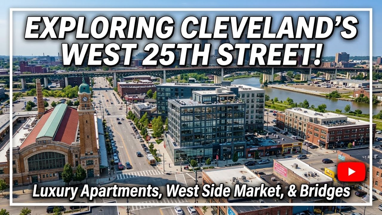 🏙️ West 25th Street Cleveland in 4K: Historic Bridges, Luxury Views & Urban Nature by Drone