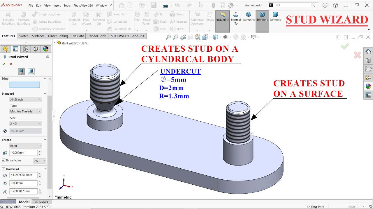 SolidWorks Stud Wizard