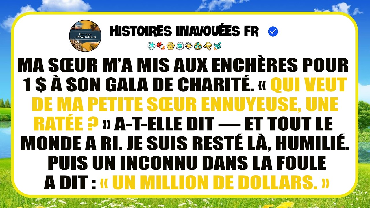Lors Du Gala De Charité, Ma Sœur M’a Mis Aux Enchères Pour 1 $ —Mais Alors Un Inconnu S’est Levé Et…