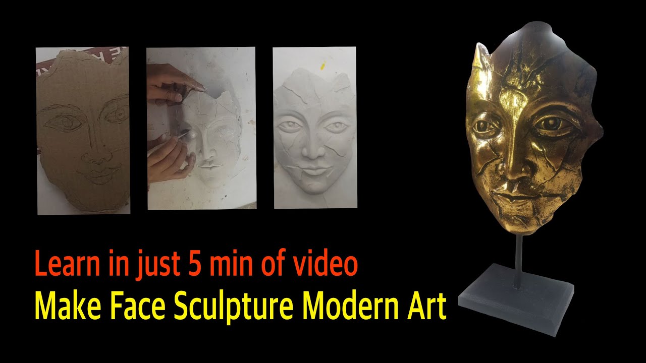 how to make  sculpture modern art with marble dust gold foil| marble powder art