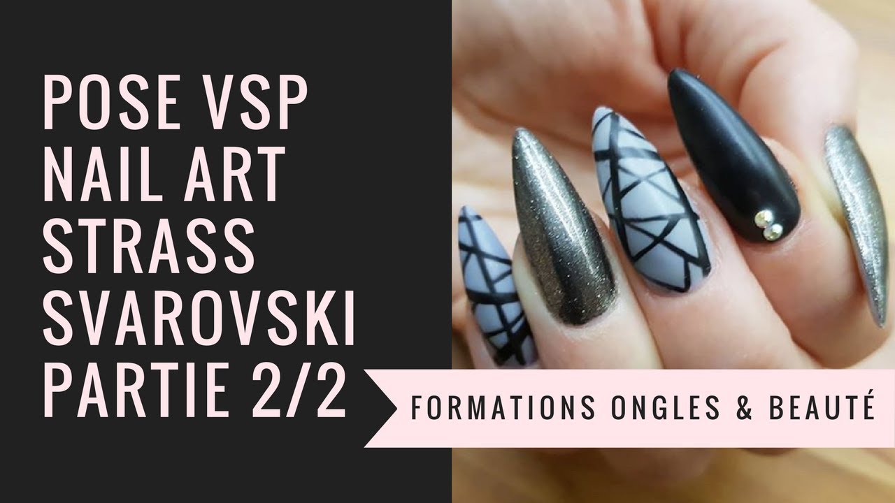 POSE GEL UV ET VERNIS SEMI PERMANENT strass sur ma mauvaise main I Partie 2/2 I Formation Yournails