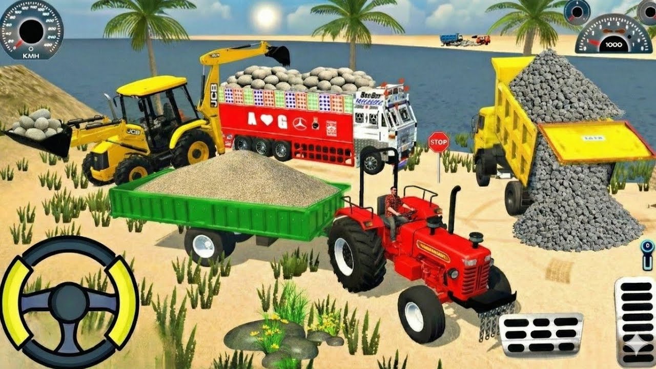 🔴Jcb And Unloaded Stone For Dumper Truck 🚛 In Game Video ll Indian Vihical Simulator 3d Game video 