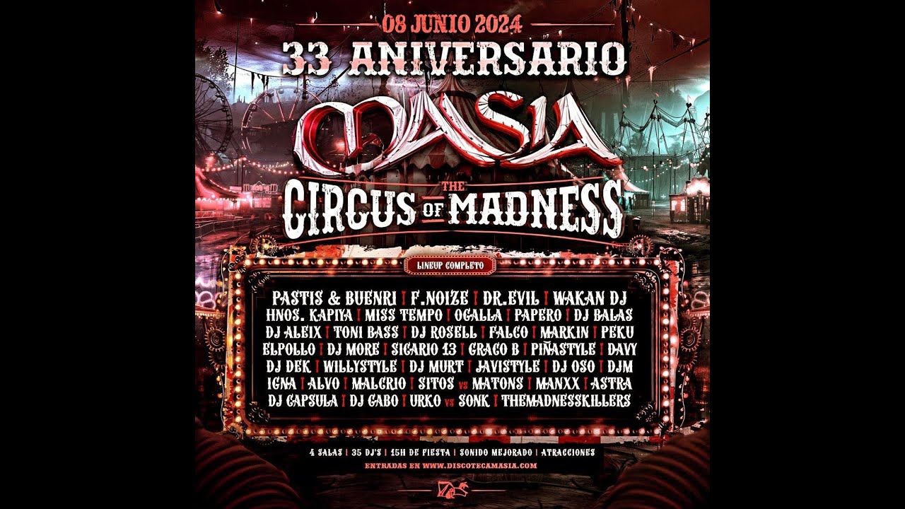 Masia 33 Aniversario | Sala Circus | Alvo