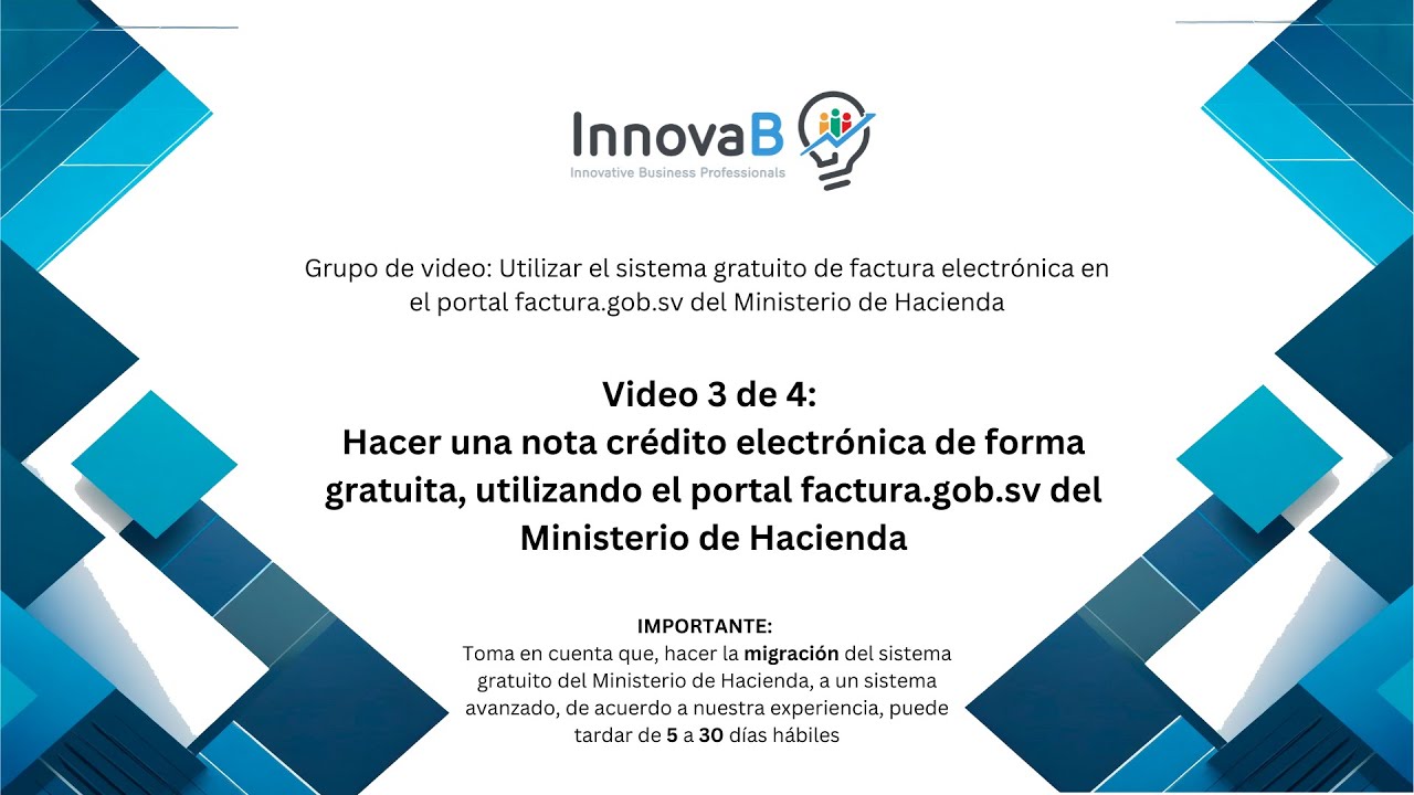 Nota de crédito electrónica utilizando portal del Ministerio de Hacienda El Salvador