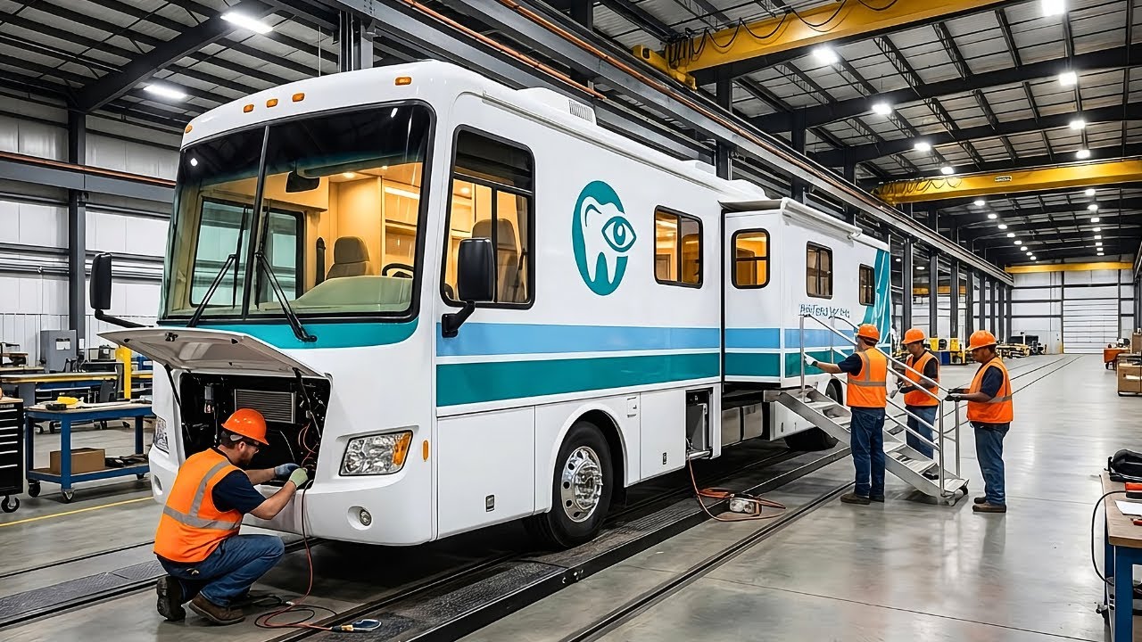 Rusty City Bus to Mobile Dental & Eye Clinic | Recycling Factory Sounds