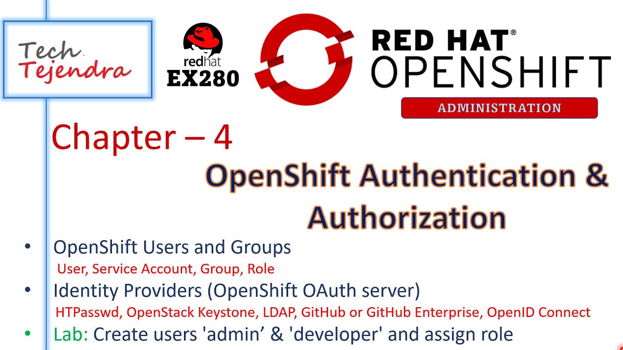OpenShift Authentication & Authorization, htpasswd (OpenShift Administration Part-4) RedHat Ex280