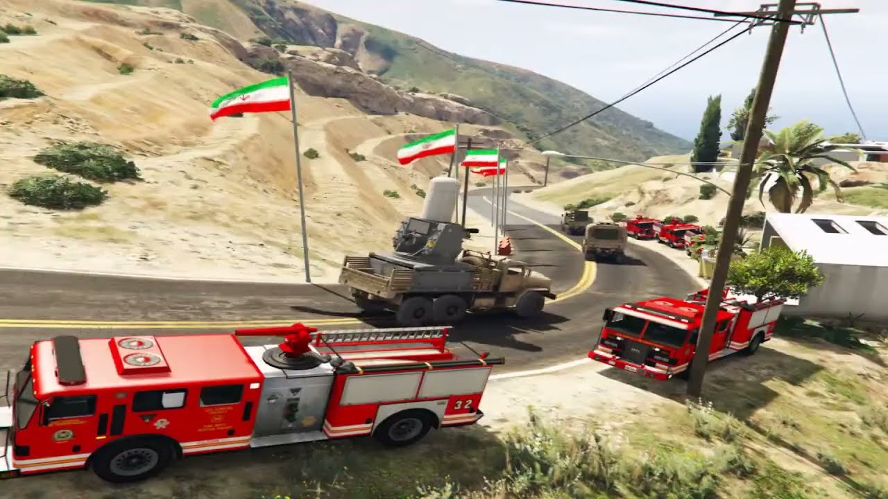 USA Fighter Jets & Irani Helicopters Attack on Israeli Military Convoy & Airport of Tel-Aviv - GTA 5
