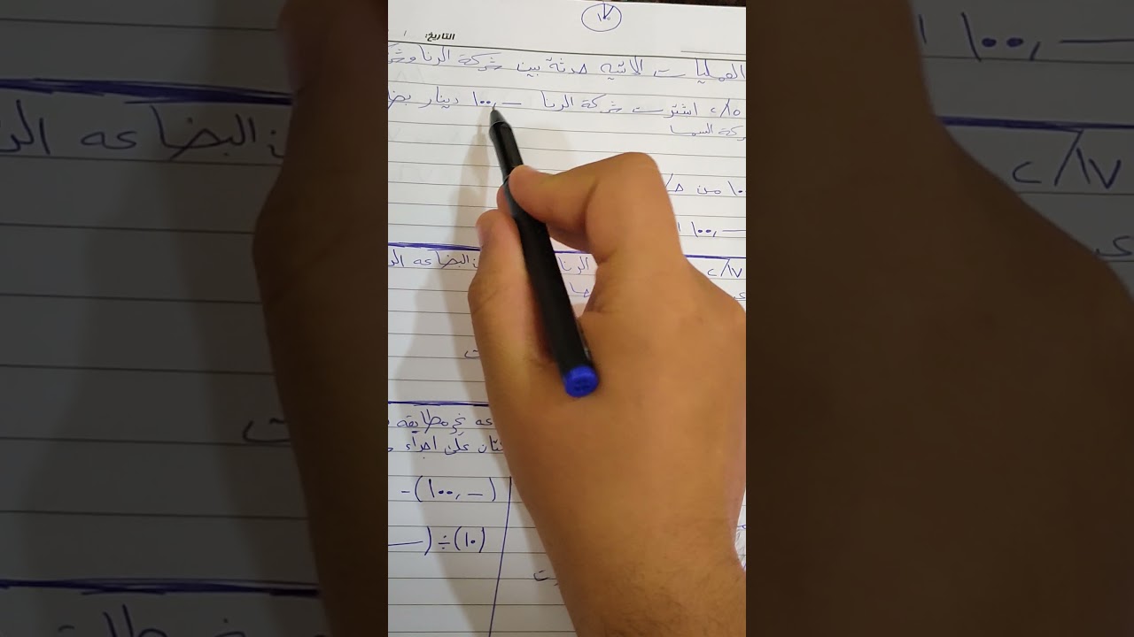 شرح الامتحان اليومي لموضوع البضاعه