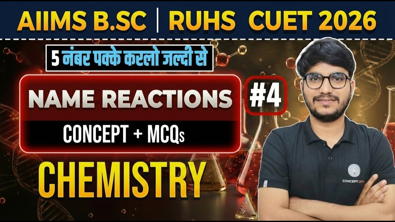 Name Reactions | Part-4 | Concepts + MCQs | AIIMS BSc Nursing | RUHS CUET Chemistry | Raj sir