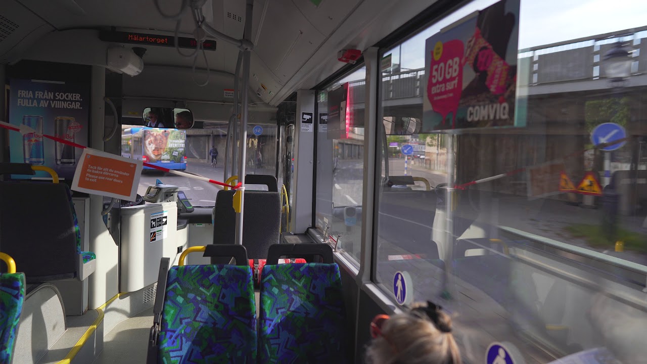 Sweden, Stockholm, bus 3 ride from Tegelbacken to Slussen
