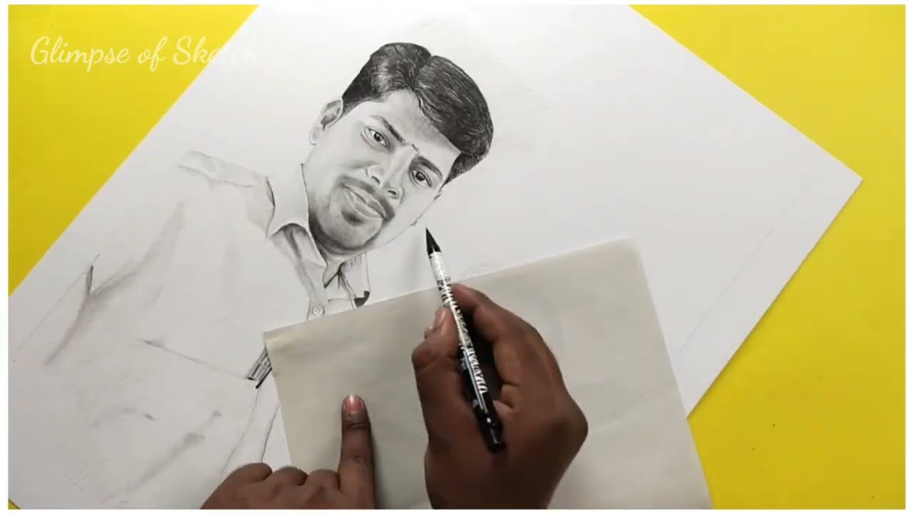 pencil drawing/ face drawing/ drawing tutorial in Tamil/ Chandru