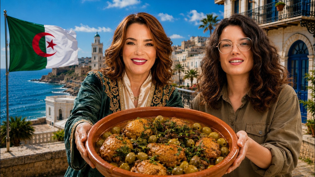 Je cuisine TADJINE B ZITOUN chez Aïcha à ORAN 🇩🇿 (Dégustation avec Chef Sherazade Laoudedj) - Claire
