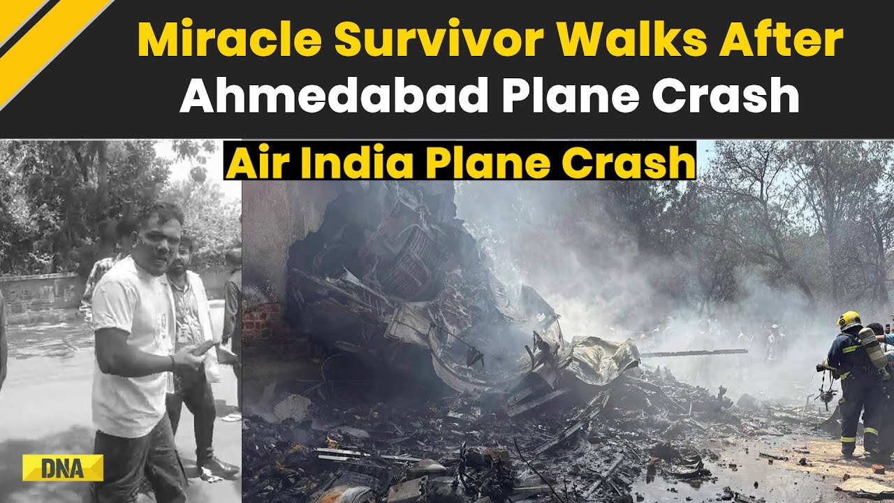Ahmedabad Plane Crash: Miracle Survivor Walks After Air India Plane Crash | Air India Crash; Gujarat