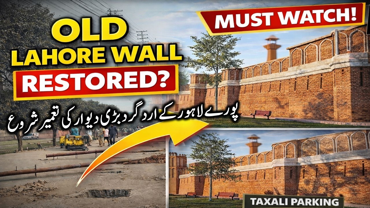 Lahore Old Fortified Wall Restoration EXPOSED 🏰 | Taxali Gate Parking Plaza | Circular Road Project