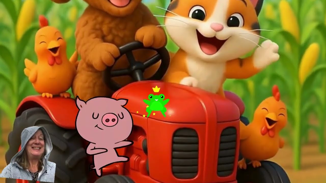 How will Coco & Friends Wild TRACTOR R-I-D-E with a dog, cat, pig and frogs!  #spellingfun