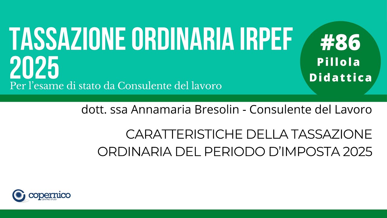tassazione ordinaria irpef 2025 CDL