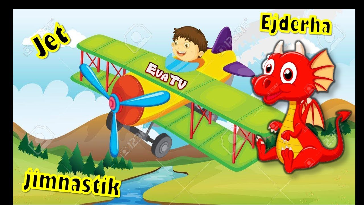 JETTE JİMNASTİK YAPAN EJDERHA  J SESİ HİKAYE VE ŞARKI
