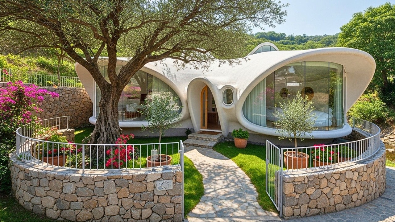 Wow 😍 This Organic Futuristic Tiny House Feels Like A Mediterranean Dream In Nature