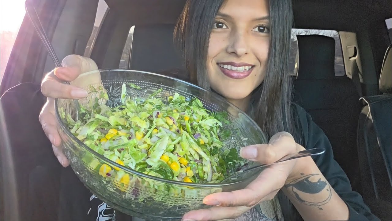 BRUSSEL SPROUT SALAD AND YAP | RAW VEGAN MUKBANG 