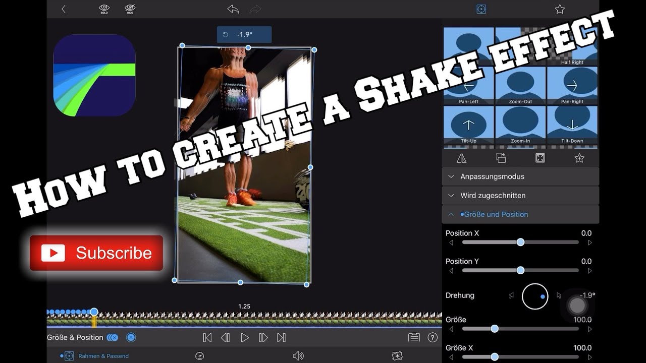 How to create a camera shake / shake effect in LumaFusion (German)