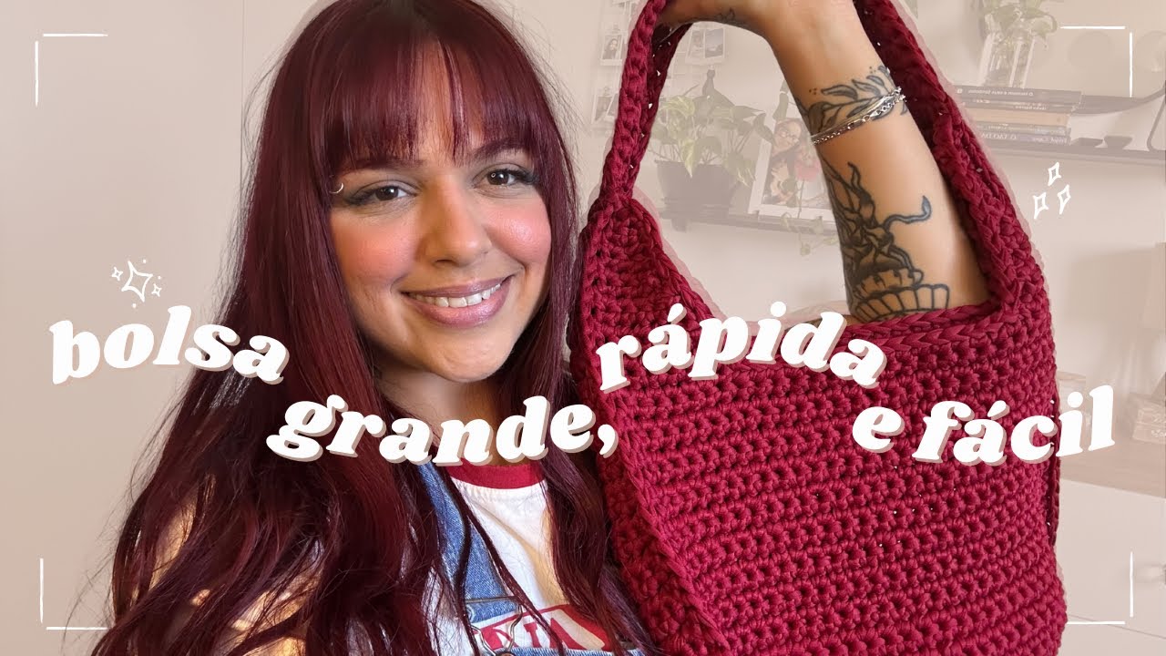 Tutorial bolsa de croch&ecirc; em fio de malha r&aacute;pida de fazer🍒