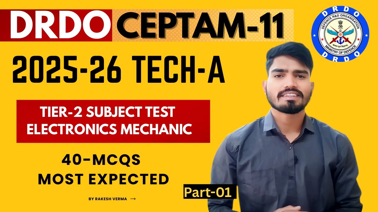 Day-01 DRDO CEPTAM 11 Tech-A | Basic Electricity MCQs Explained in Hindi & English  By Rakesh Verma