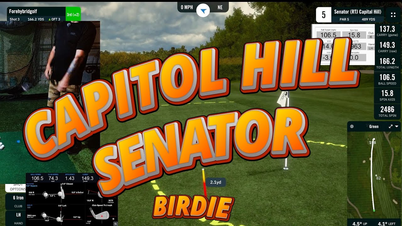 Another Banger! Today I’m playing Capitol Hill, Senator course on GS Pro with my Rapsodo MLM2Pro.