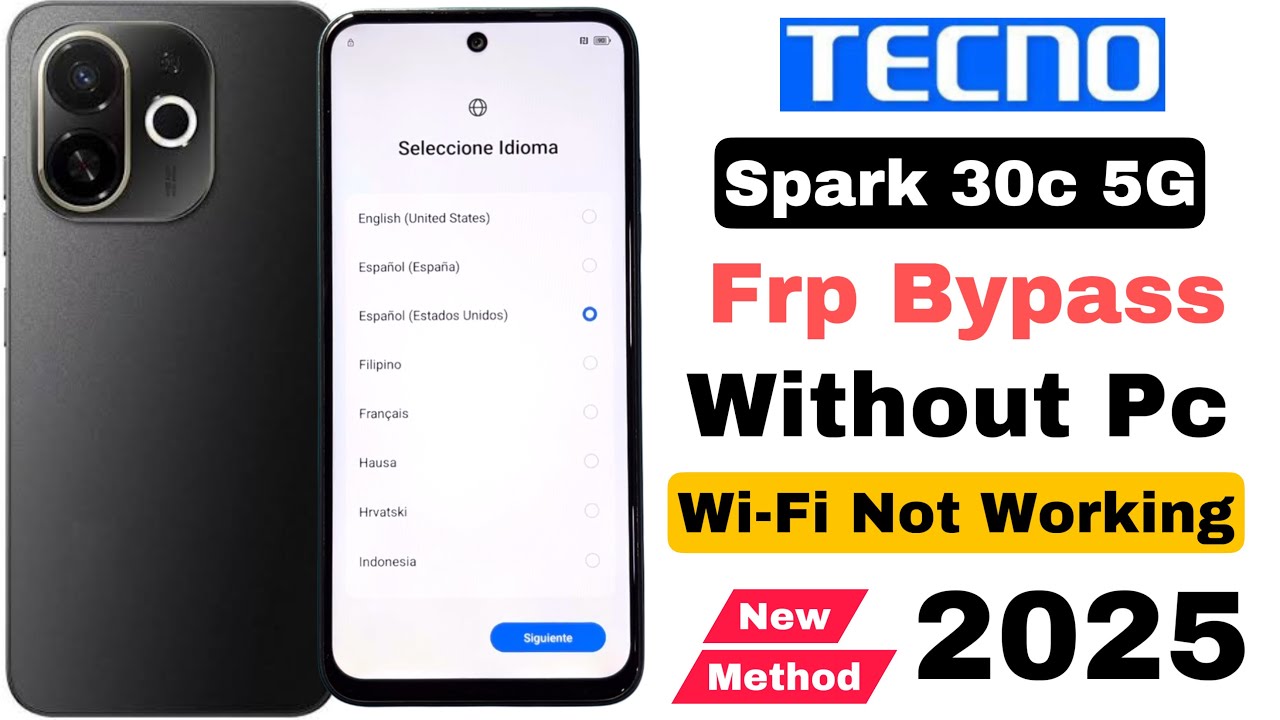 Tecno Spark 30c 5G Frp Bypass | Without Pc | Google Account Lock Unlock - Android 14 New Security