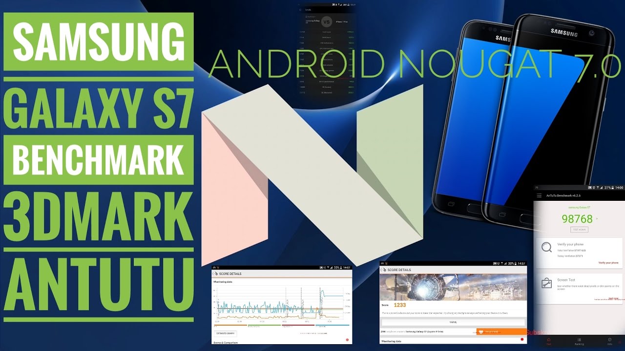 Samsung Galaxy S7 - Android Nougat 7.0 G930FXXU1ZPK4 - Benchmark AnTuTu 3DMark | ForumWiedzy
