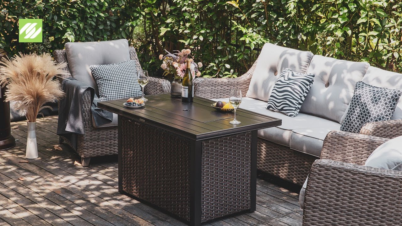 Nuu Garden&reg; Outdoor 44 Inch 50,000 BTU Propane Gas Fire Pit Table