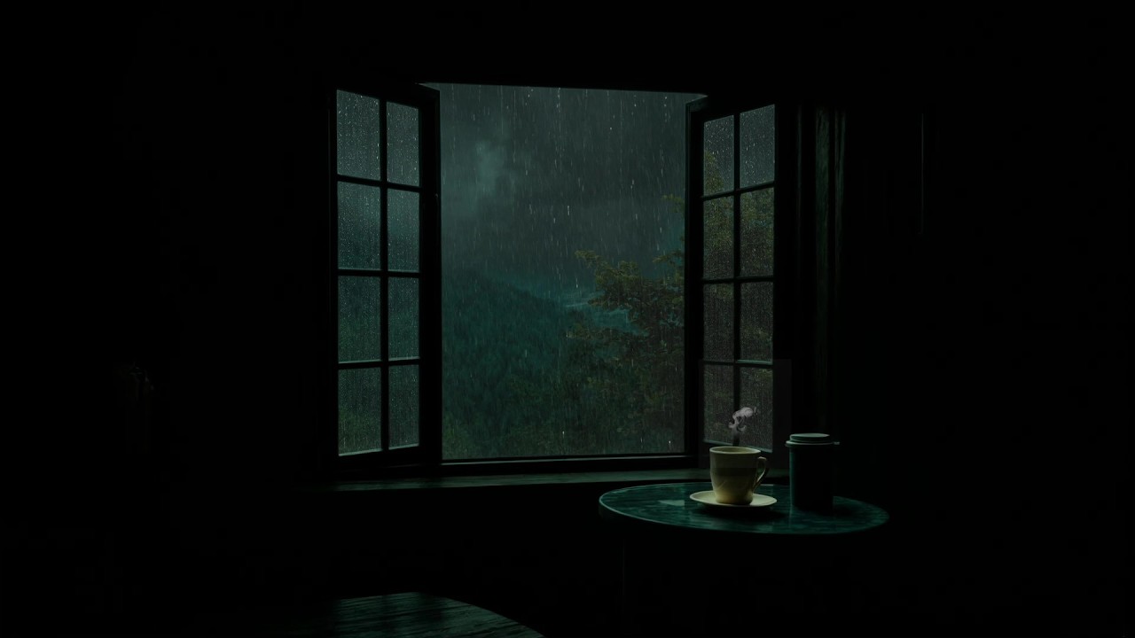 Rainy Midnight Outside the Bedroom Window - Soothing Rain &Thunder Sounds for Deep Rest |White Noise