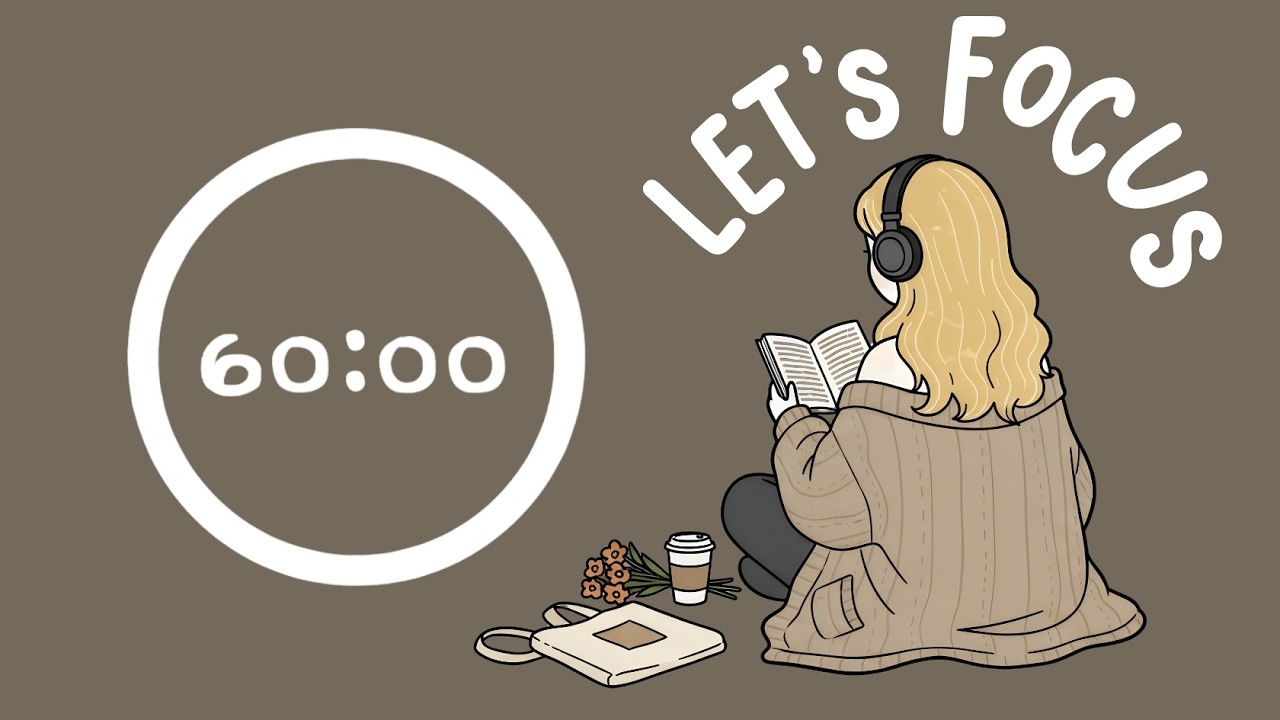 2-HOUR STUDY WITH ME | Pomodoro timer 2x60 | Study & Work | Ocean Waves ♡