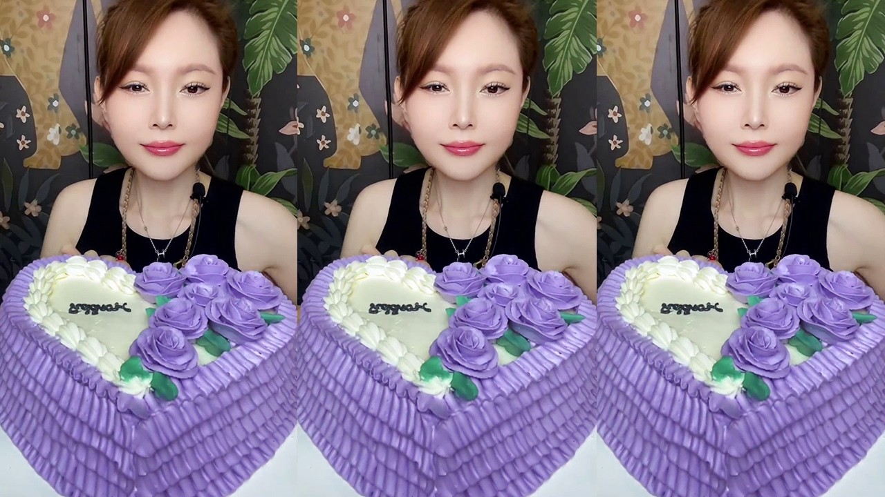 ASMR | A taro-purple, no-batter butter cake!#cakeasmr  #kwai #mukbang #cakeeatingshow
