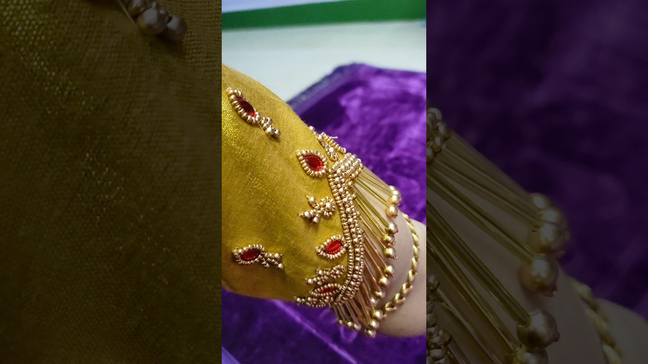 Simple aari work blouse ✨/ aari work blouse Hangings #aariworkblouse #blousedesign #bridal