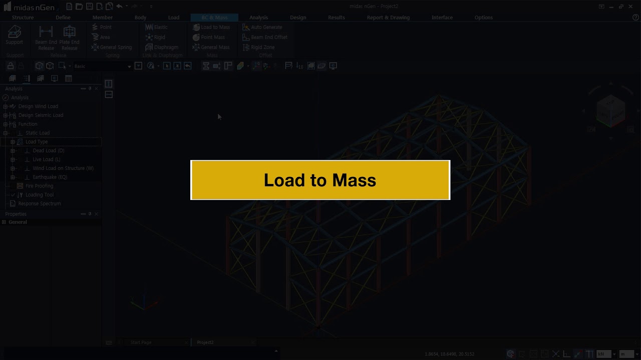 [midas nGen Tutorial] Steel Plant Structure_Load & B.C 04. Seismic Loads