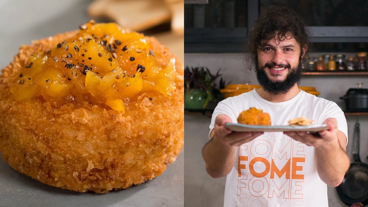 QUEIJO BRIE EMPANADO COM GELÉIA DE MEL E DAMASCO | Mohamad Hindi