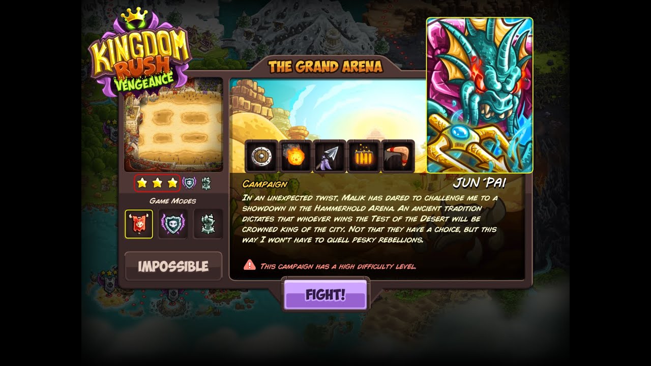 Kingdom Rush Vengeance – The Grand Final (Impossible) – Jun‘Pai – No DLC/Item – 3 Stars