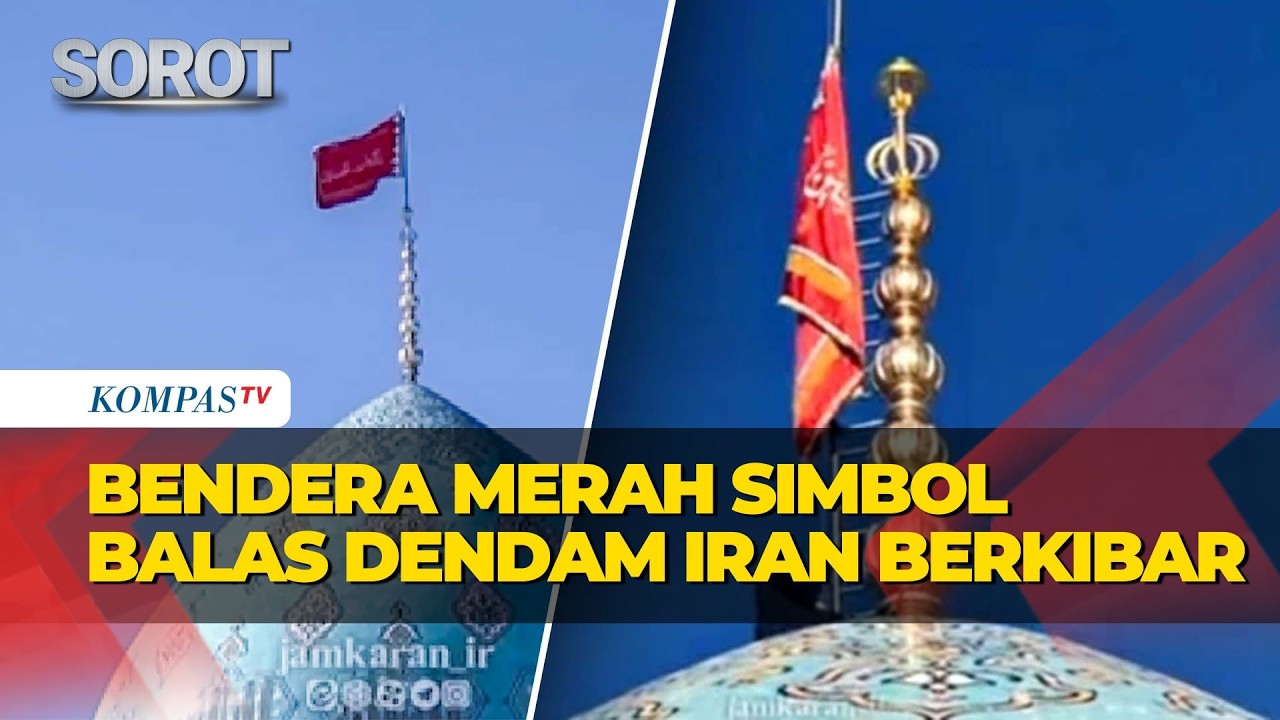 Detik-Detik Bendera Merah Berkibar di Kubah Masjid Jamkaran Iran Usai Khamenei Terbunuh
