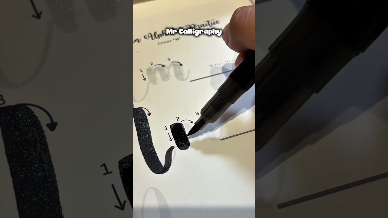How to master the letter M with a brush pen ✍️ #calligraphy #lettering #tutorial