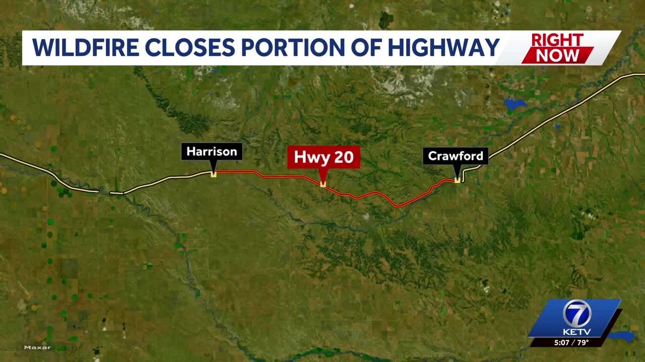 Wildfire causes closures near Crawford