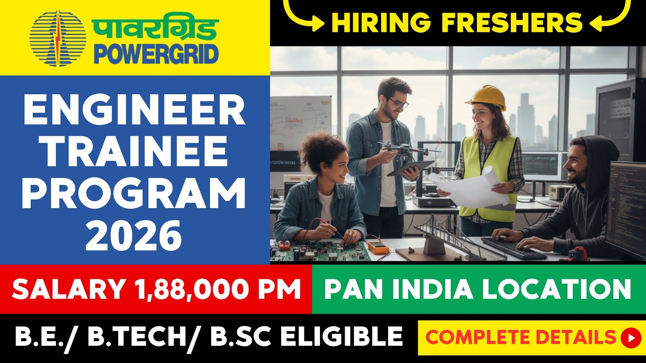 Powergrid Freshers Vacancy 2026 | Salary 22.50 Lakh | Pan India #freshers #engineeringjobs 