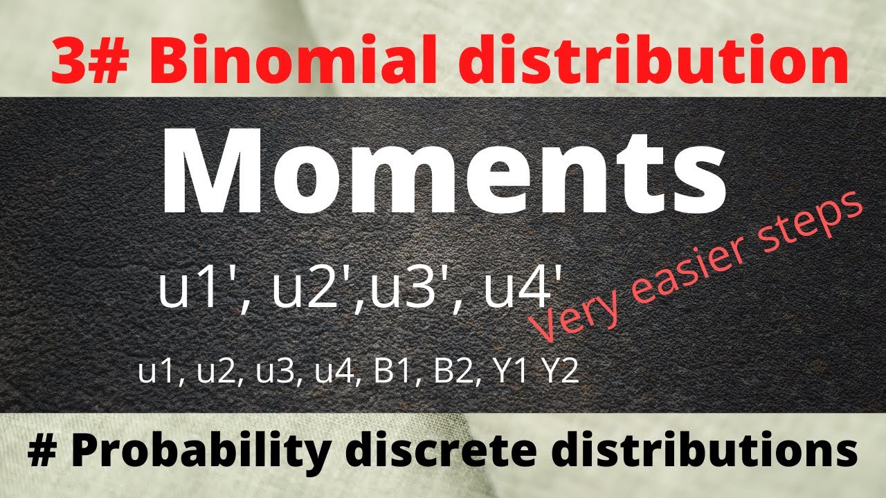 moments of binomial distribution | moment about origin and mean ,coefficient of skewness,kurtosis