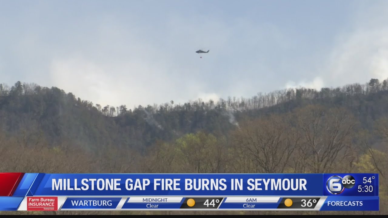 Millstone gap fire burning near Seymour