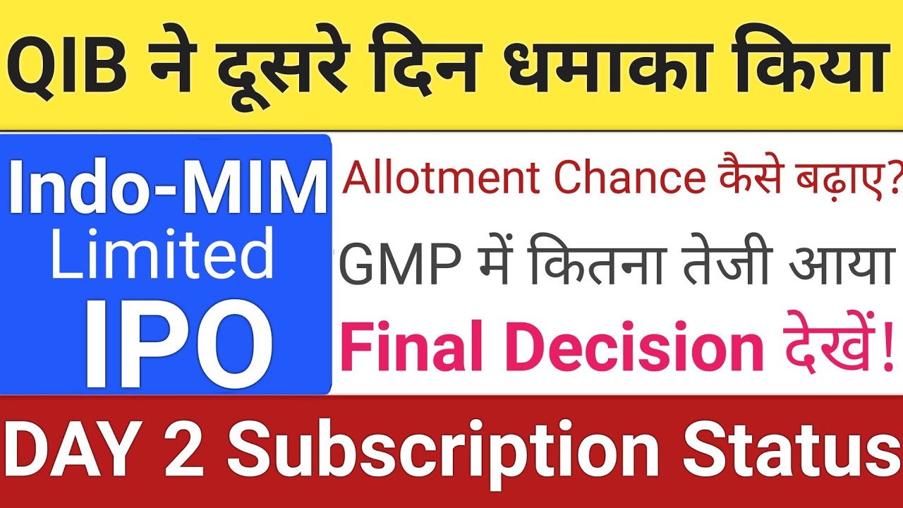 Indo-MIM IPO | Indo-MIM IPO Subscription Status | IPO News Latest Today | Stock Market Tak